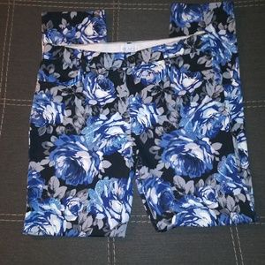 Children's Place Girls Blue Floral Jeggings Sz 12